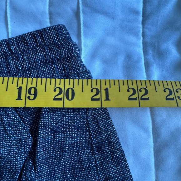 Company Ellen Tracy Women's XXL Blue Linen Blend Elastic Waist Shorts Pockets - Picture 3 of 5